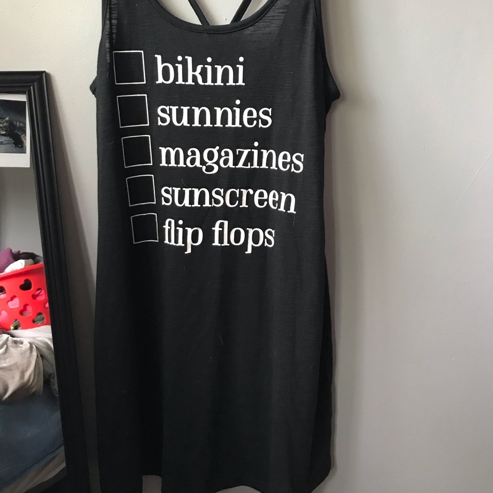 y2k spell out beach cover up dress